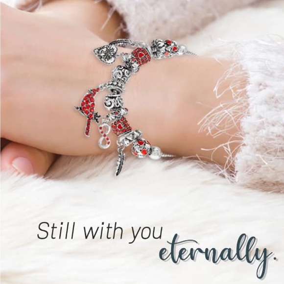 Red Cardinal Charm Bracelet – A Symbol of Love & Remembrance & Eternal M… - Picture 2 of 10